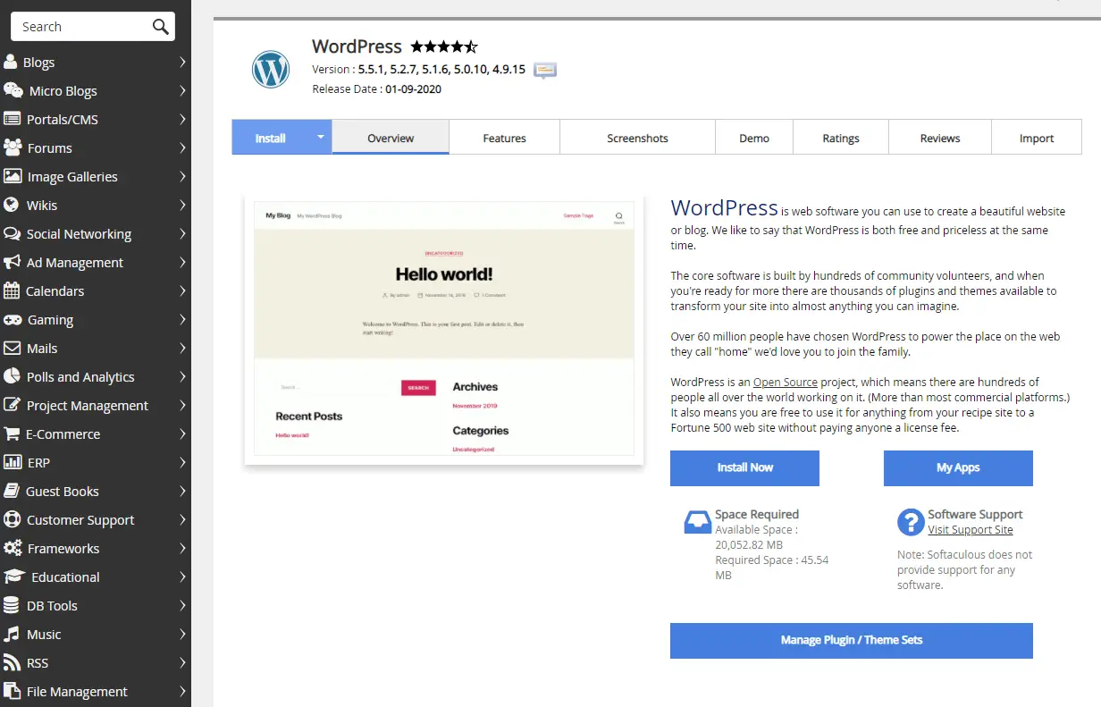 WordPress installation in Namecheap
