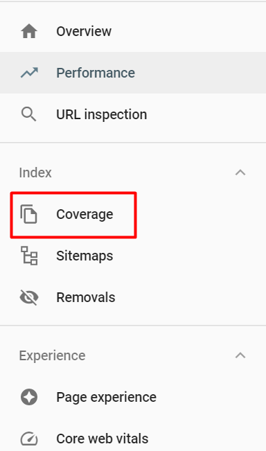 Google Search Console Coverage report