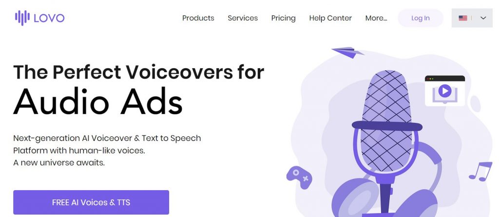 Lovo TTS text-to-speech software for voiceovers 