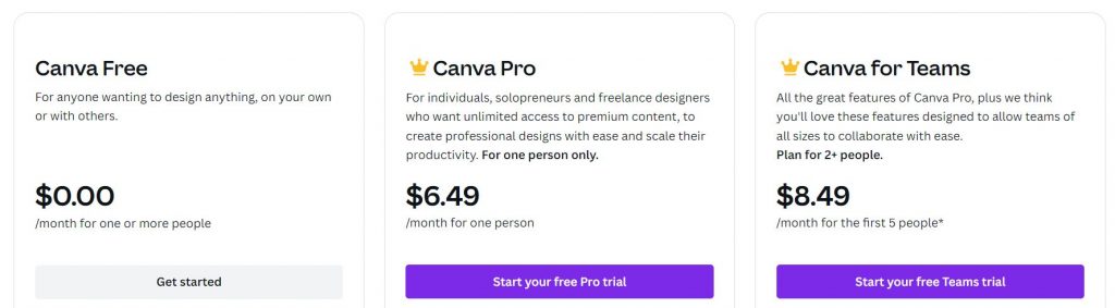 Canva Pricing review 