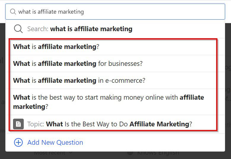find niche related  questions on Quora for affiliate marketing