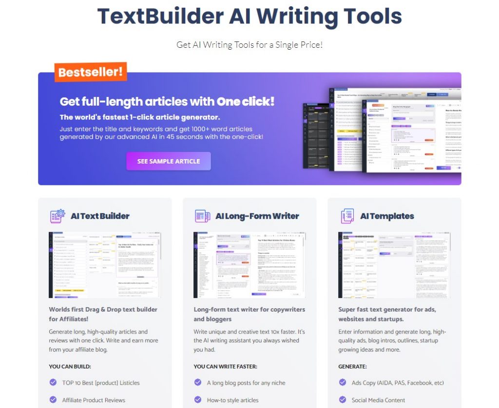 TextBuilder AI writing tools