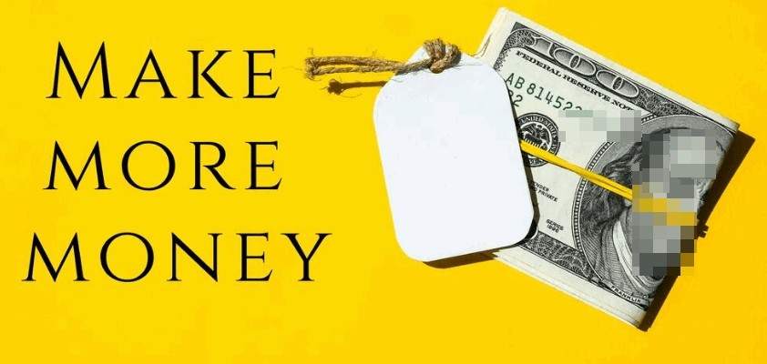 "Make More Money" text in black with a yellow background. The right side has a snapshot 