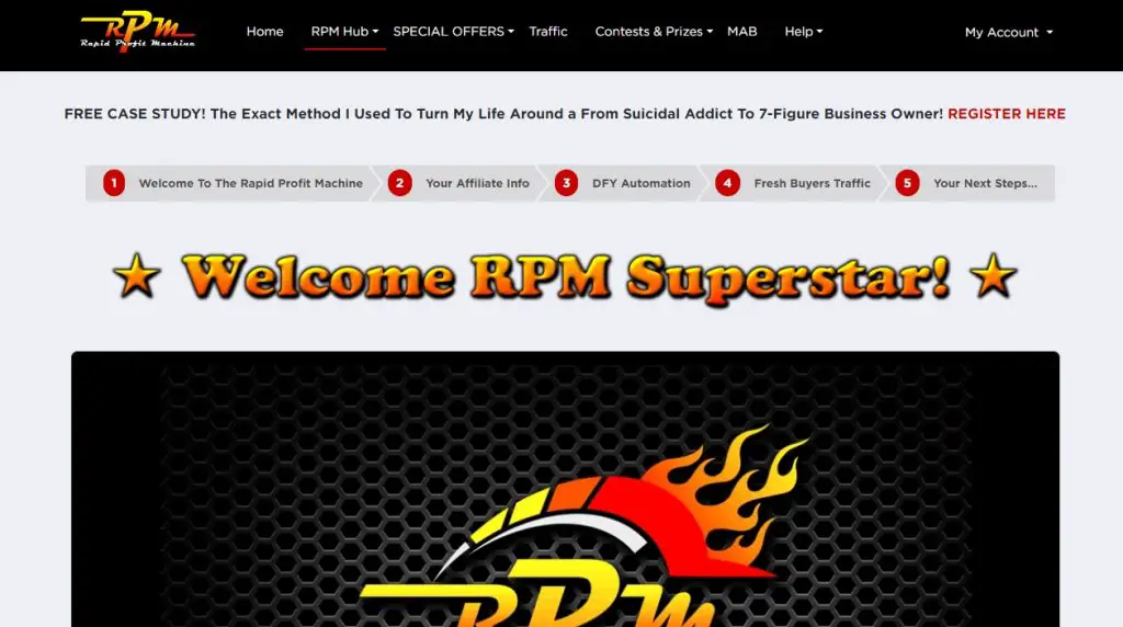 Rapid Profit Machine RPM 3.0 Dashboard overview